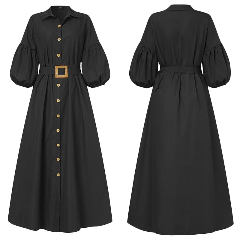 Elegant Ladies Dress-Ladys Puff Sleeve