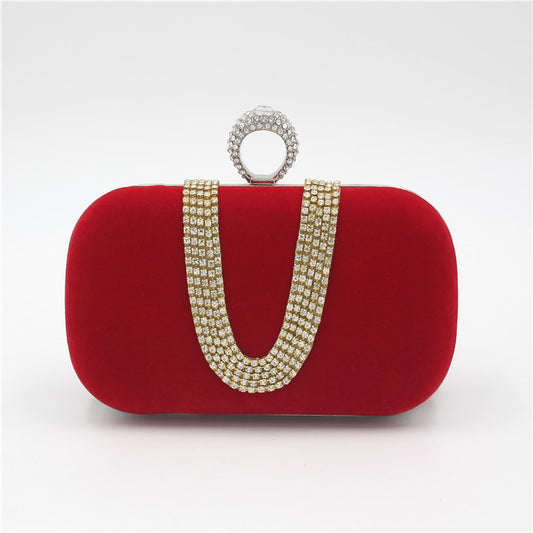 Bridal Diamond-Velvet Clutch