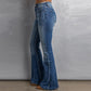 Slim-fit Washed Wide-leg Jeans