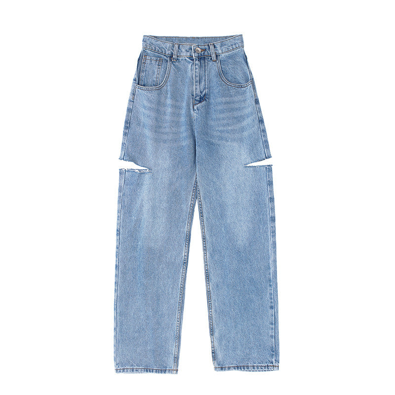 Ripped Jeans Raw Edge Spice Wide Leg Pants