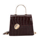 Solid Color Pu Stone Embossed Flap Handbag