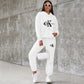 Letter Print Tracksuit Jogger Set