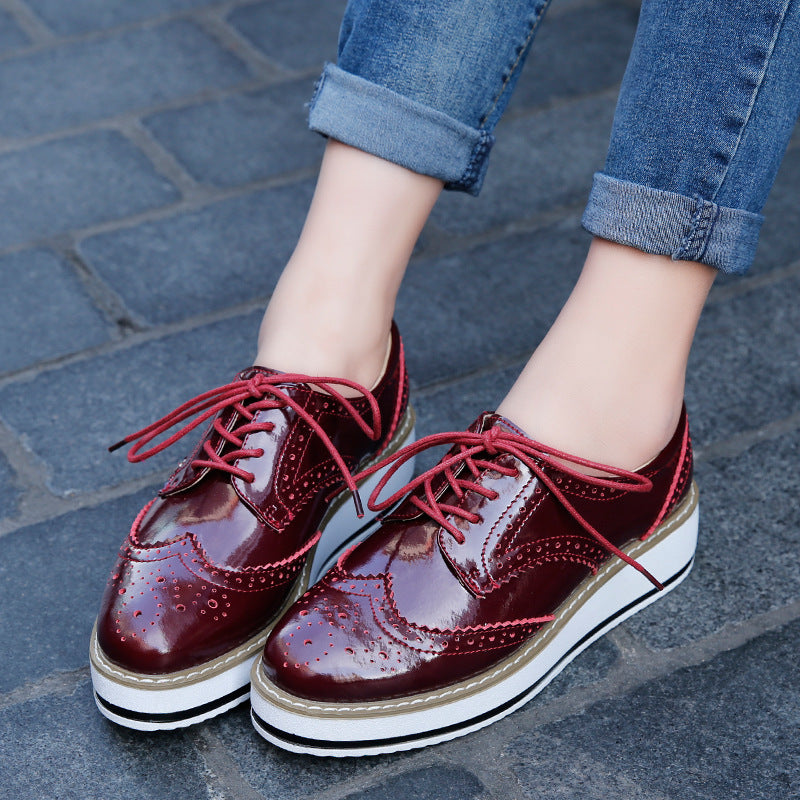 Lace-up Flats Shoes British Style