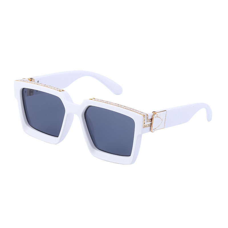 Diamond-studded Big Square Sunglasses