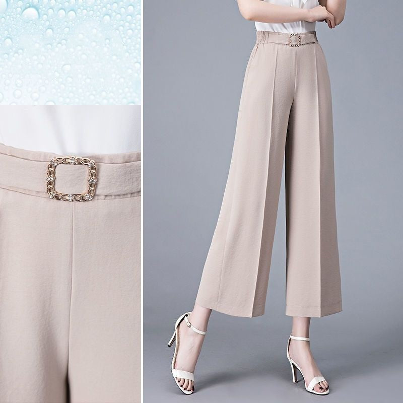 Women's Casual Ice Silk Wide Leg Pants