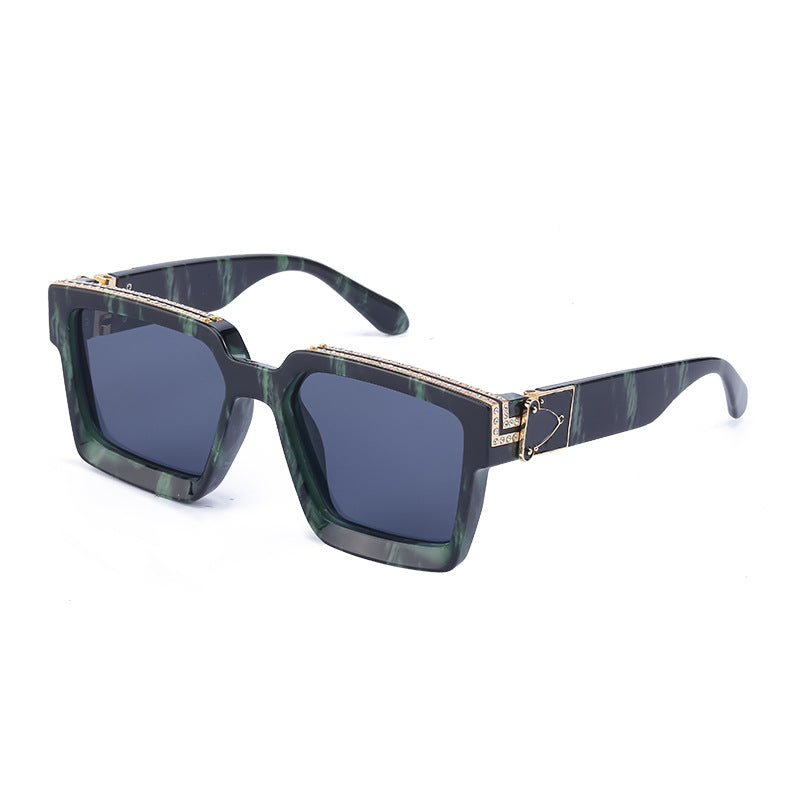 Diamond-studded Big Square Sunglasses