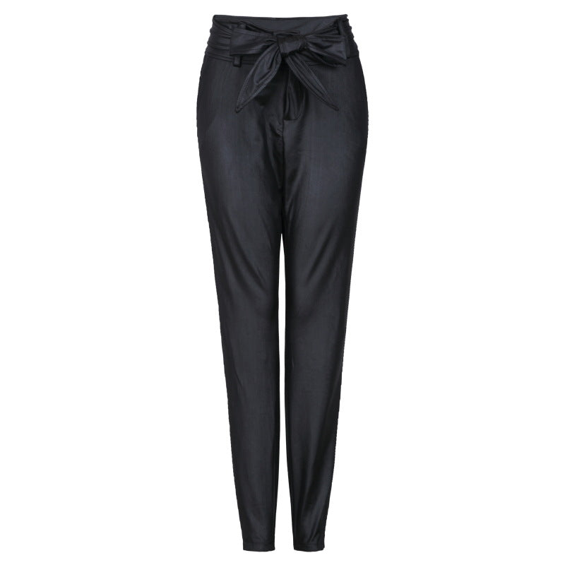 Fashion casual PU pants leather pants