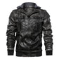 Men Hooded Leather Jacket