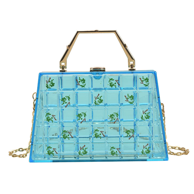 Square Printed Check Drop-Resistant Handbag