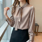 Silk Solid Color Ribbon Top