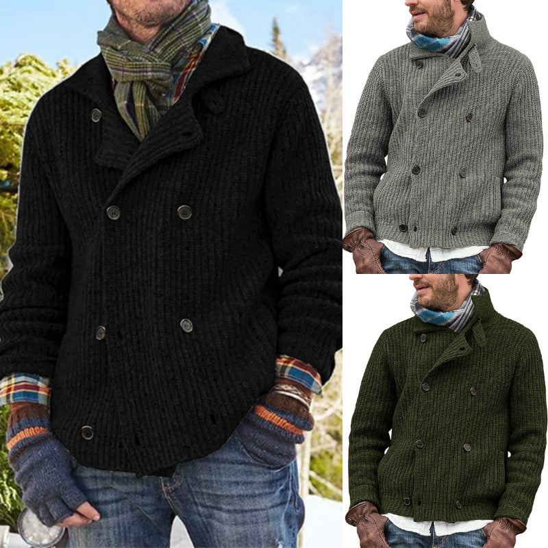 Men Sweater Button Knit Jacket