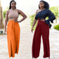 Draping Wide Leg Belt Straight High-waisted Trousers