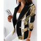 Double-Breasted Fashion Print Blazer