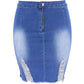 Ripped Bag Skirt Women Denim