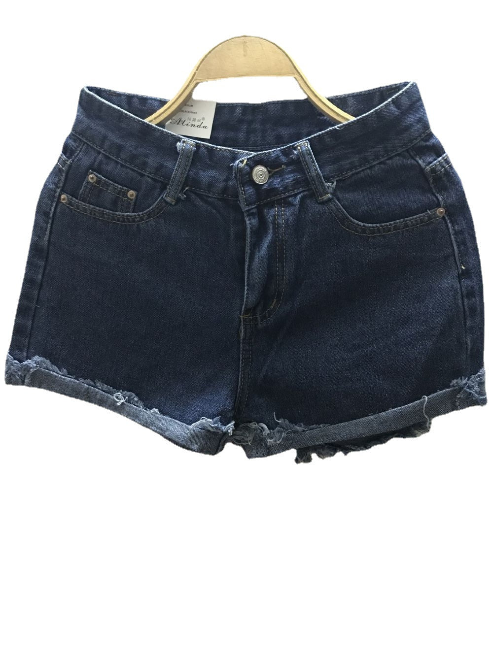 Denim shorts with raw edges