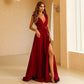 Deep V-neck Long Thin Evening Dress