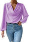 Chiffon Long-sleeved Loose V-neck Top