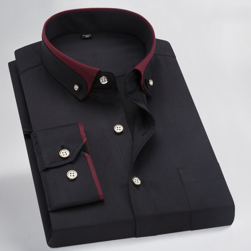 Long-sleeved Business Style Anti-Wrinkle Non-Ironing High-end Shirt