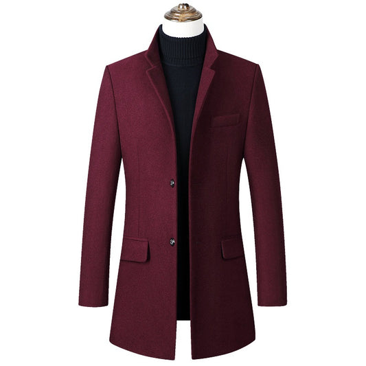 Stand Collar Woolen Coat