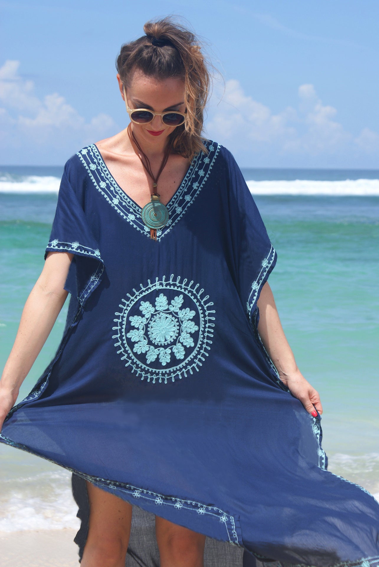 Printed Loose Large Size Beach Dress Robe