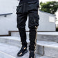 Loose Side Pocket Straight Reflective Pants