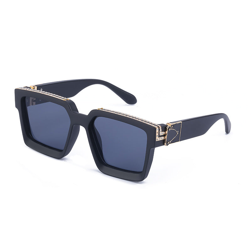 Diamond-studded Big Square Sunglasses