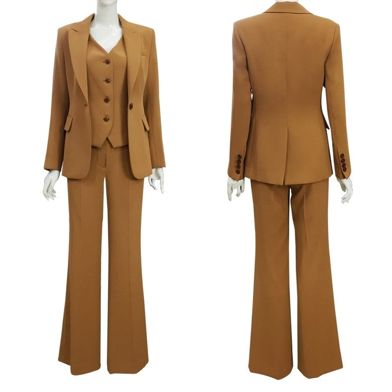 Solid Color Three-piece Spring And Autumn  Small Suit