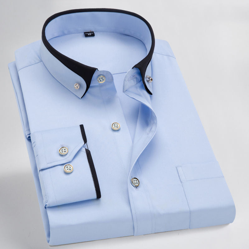 Long-sleeved Business Style Anti-Wrinkle Non-Ironing High-end Shirt