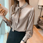 Silk Solid Color Ribbon Top