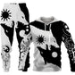 3D Wolf Print Tracksuit Hooded Two Piece Set