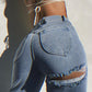 Slim Sexy Tattered Denim Pants