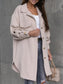 Mid-Length Shirt Jacket With Sleeve-Pull Button Decoration