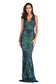 Deep V Neck Dress Symphony Sequins Long Floor Dress