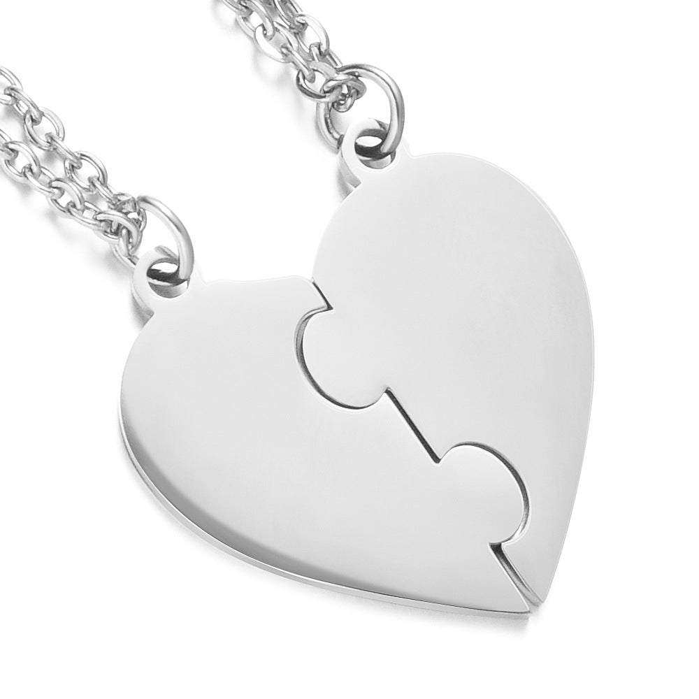 Stainless Steel Combination Heart-shaped Necklace