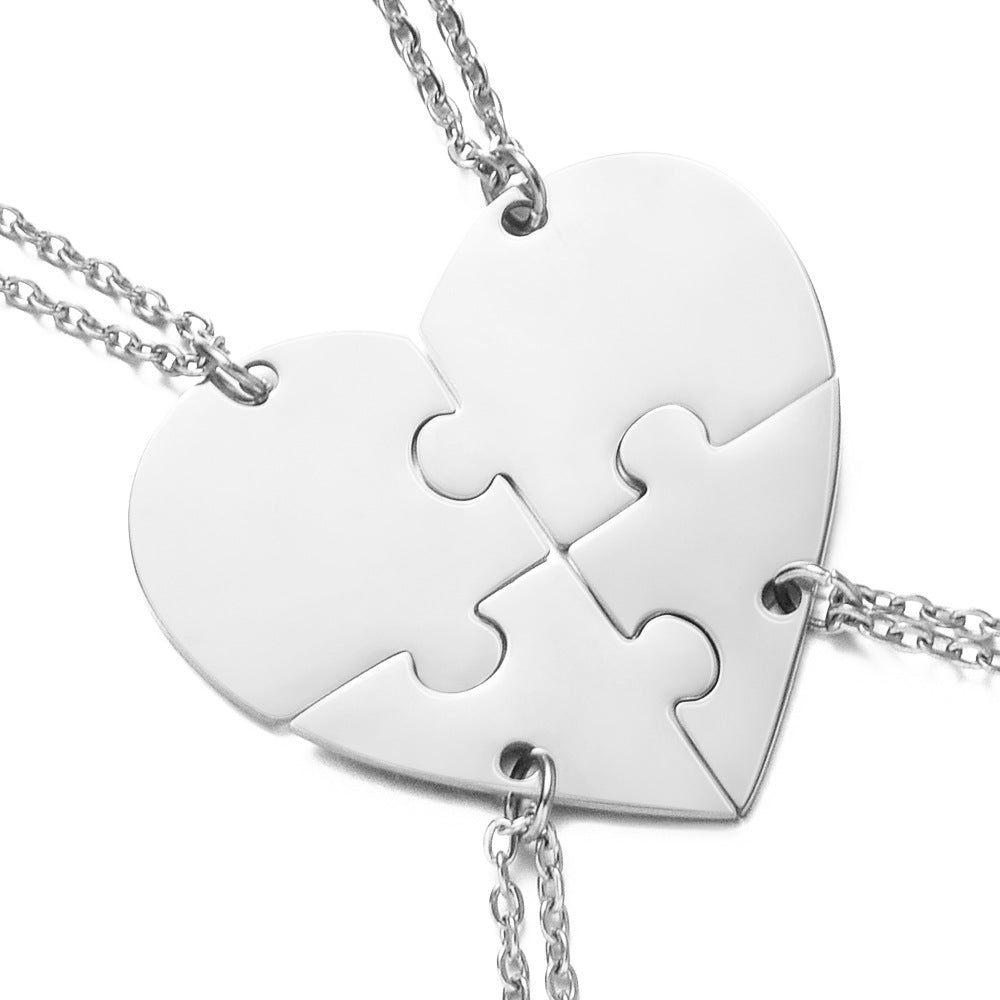 Stainless Steel Combination Heart-shaped Necklace